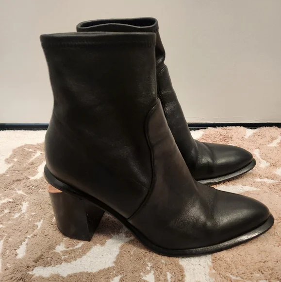 Alexander Wang Anna Stretch Bootie Boots Black Size 37 - Picture 8 of 14